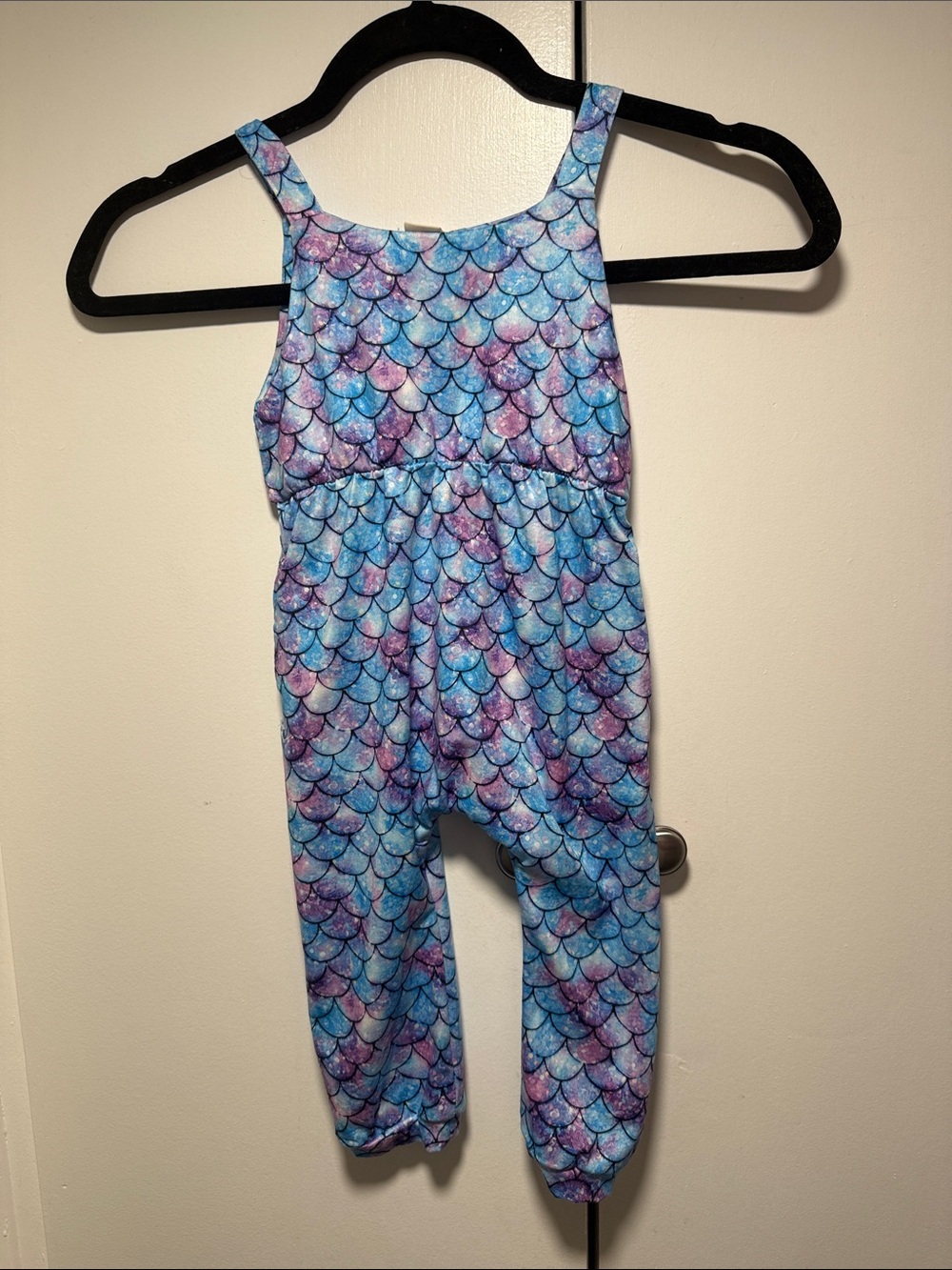 Girls Mermaid-Print One-Piece Romper - Blue & Purple